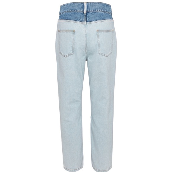 Retro ba&sh Jeans Apolo High Waisted Straight Leg Two-Tone Denim 100% Cotton - Picture 2 of 14